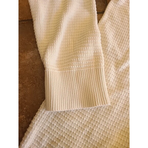 Lands End VTG 90s Men's XL V-Neck Waffle Knit Sweater USA 100% Supima Cotton - Picture 5 of 8